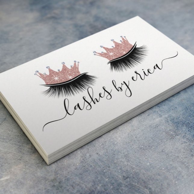 Carte De Visite Rose de maquillage Lashes Couronne or Eyelash (Créateur téléchargé)