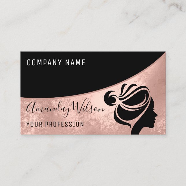 Carte De Visite Rose de maquillage professionnel pour coiffeur (Devant)