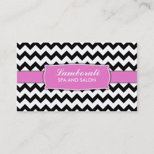 Carte De Visite Rose de maquilleur de motif de zigzag de Chevron