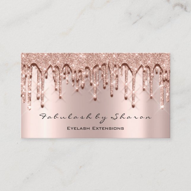 Carte De Visite Rose de Parties scintillant de maquillage Artiste  (Devant)