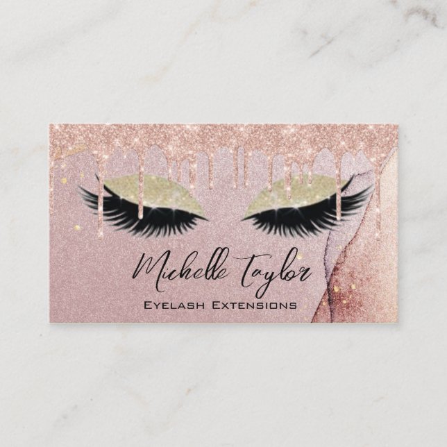 Carte De Visite Rose de Parties scintillant de maquillage Artiste  (Devant)