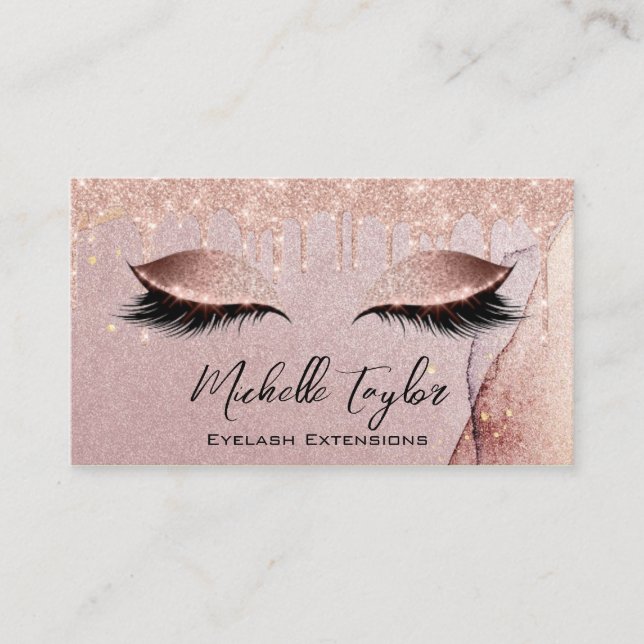 Carte De Visite Rose de Parties scintillant de maquillage Artiste  (Devant)