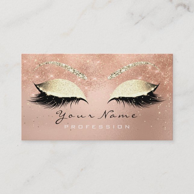 Carte De Visite Rose de Parties scintillant des cils sourcils maqu (Devant)