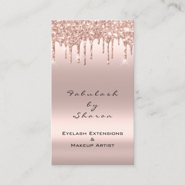 Carte De Visite Rose de Parties scintillant Eyelash Eyelash Artist (Devant)