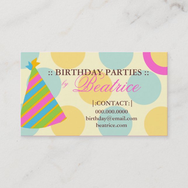 Carte De Visite ROSE de PLANIFICATEUR de la PARTIE 311-BIRTHDAY (Devant)