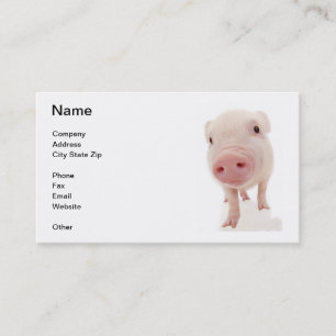 Carte de visite rose de porcelet de porc