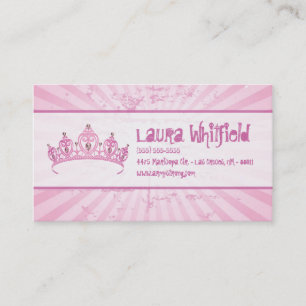Carte de visite rose de princesse Crown Tiara