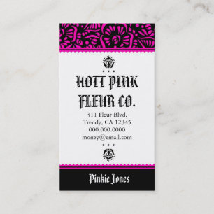CARTE DE VISITE ROSE DE ROCKIN HOTT FLEUR