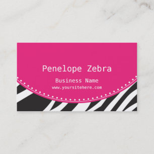 Carte de visite rose de zèbre