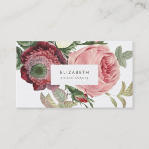 Carte de visite Rose des grandes fleurs rouges ros