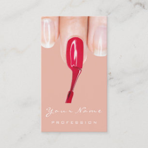 Carte De Visite Rose des ongles rouges de maquillage du logo