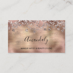 Carte De Visite Rose d'événement Influencer Rose Gold Glass
