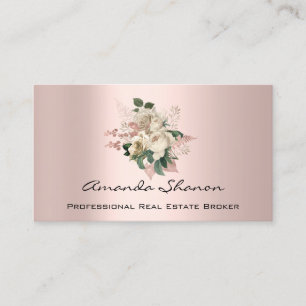 Carte De Visite Rose d'événement Logo ivoire Wedding planner CODE 