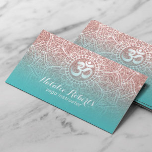Carte De Visite Rose d'instructeur de yoga Parties scintillant d'o