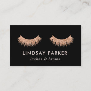 Carte de visite rose d'or de maquilleur de cils