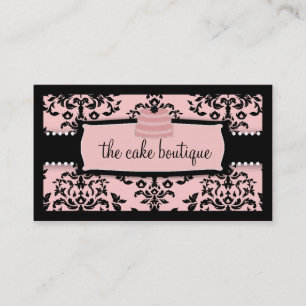 Carte De Visite Rose doux de glaçage de rangée de la cerise sur 