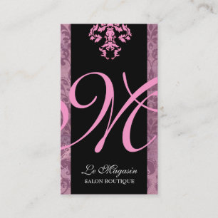 Carte De Visite rose doux du monogramme 311-Marley