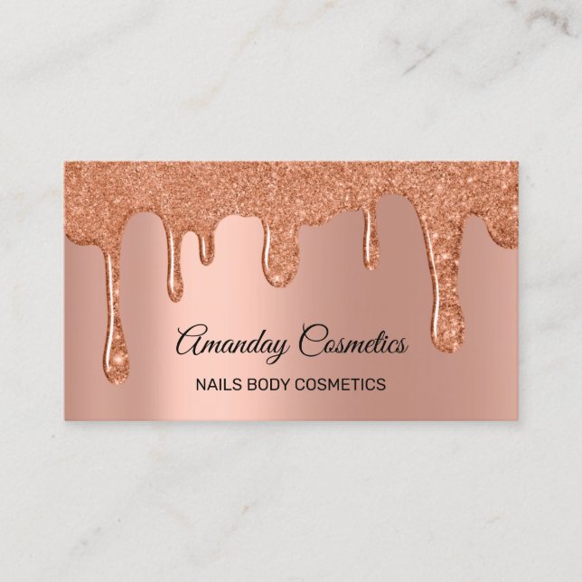 Carte De Visite Rose Drives Nails Wax Maquillage Cuivre Cosmétique (Devant)