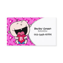 Carte de visite rose du coeur du bébé