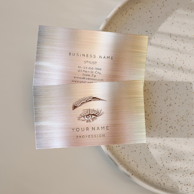 Carte De Visite Rose du logo de maquillage professionnel Lashes Br (Créateur téléchargé)