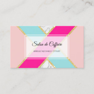 Carte De Visite Rose élégant de salon et parties scintillantes et