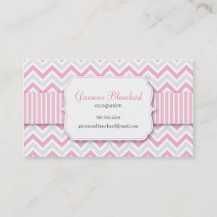 Carte De Visite Rose élégant moderne de Chevron