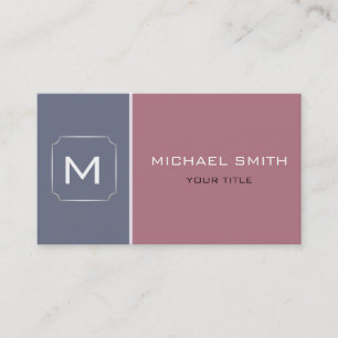 Carte De Visite Rose et gris clair élégant professionnel moderne