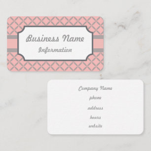 Carte de visite rose et gris moderne