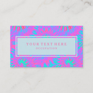 Carte De Visite Rose et motif bleu de colorant de cravate et votre