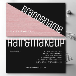 Carte De Visite Rose et noir Pastel rose Texture moderne Triangle