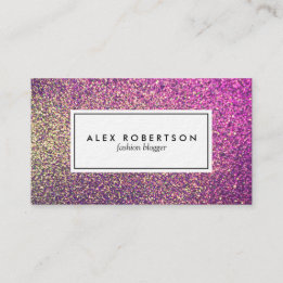 Carte De Visite Rose et ombre de parties scintillantes d'or