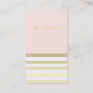 Carte De Visite Rose et or personnels ou Merci d'affaires