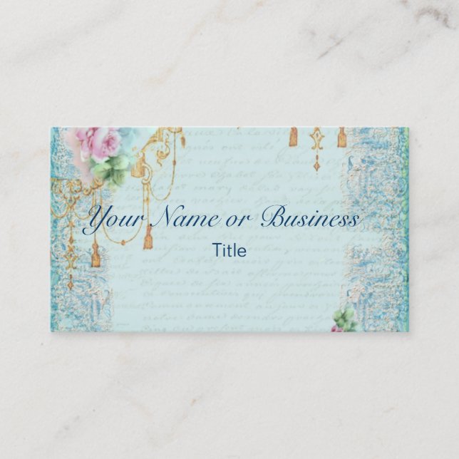 Carte De Visite Rose et Tassels roses (Devant)