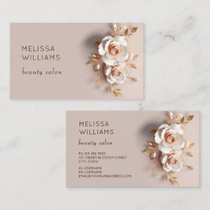 Carte De Visite Rose Fleur Élégante en Trois Dimensions