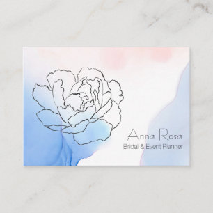 Carte De Visite *~* Rose Floral Pastel Bleu & Aquarelle rose