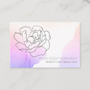 Carte De Visite *~* Rose Floral Pastel Lavender & Aquarelle rose