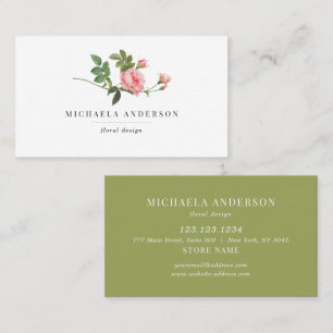 Carte De Visite Rose florale Vintage moderne