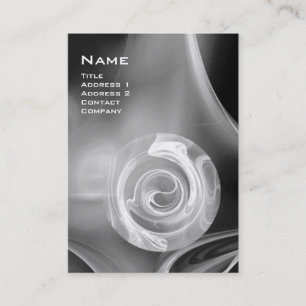 Carte De Visite ROSE FRACTAL 4 MONOGRAM noir blanc gris