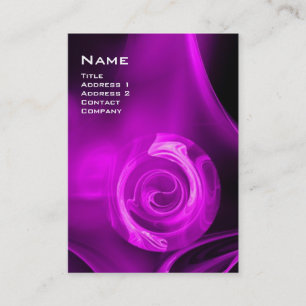 Carte De Visite ROSE FRACTAL 4 MONOGRAMME violet violet clair noir
