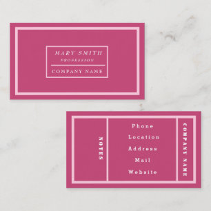 Carte De Visite Rose Fuchsia moderne simple