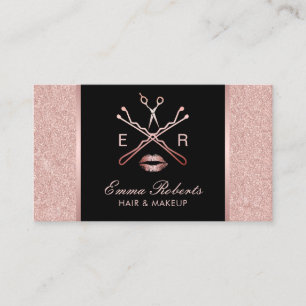 Carte De Visite Rose Gold Beauty Logo Maquillage Artiste Hair Styl