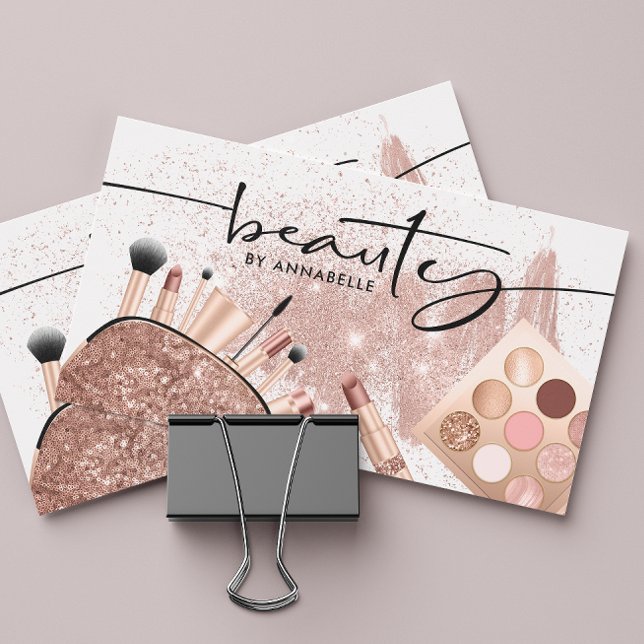 Carte De Visite Rose Gold Beauty tendance (Créateur téléchargé)