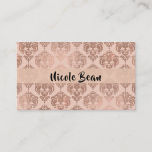 Carte De Visite Rose Gold Blush Rose Moderne Glamour Damassé