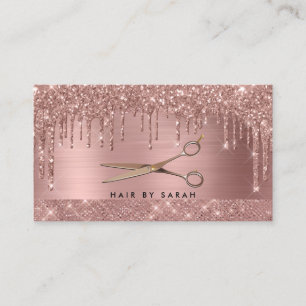 Carte De Visite Rose Gold Chic Parties scintillant cheveux