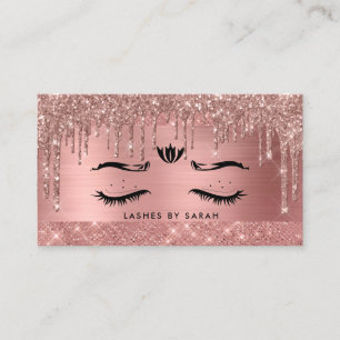Carte De Visite Rose Gold Chic Parties scintillant Lashes