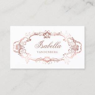 Carte De Visite Rose Gold Chic Vintage Élégant Décoratif