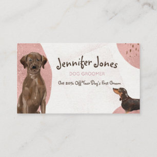 Carte De Visite Rose Gold Chocolat Aquarelle Chien Groomer