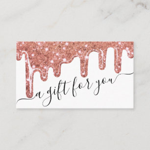 Carte De Visite Rose Gold Chunky Parties scintillant Drift Certifi
