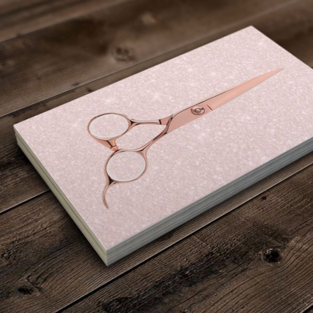 Carte De Visite Rose Gold Cisor rose Parties scintillant Hair Styl (Créateur téléchargé)
