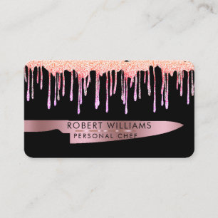 Carte De Visite Rose Gold Drift Chef Outils de cuisine Parties sci